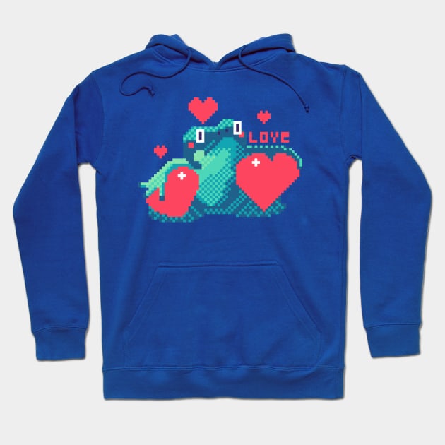 Pixel Frog Love Hoodie by BaumB